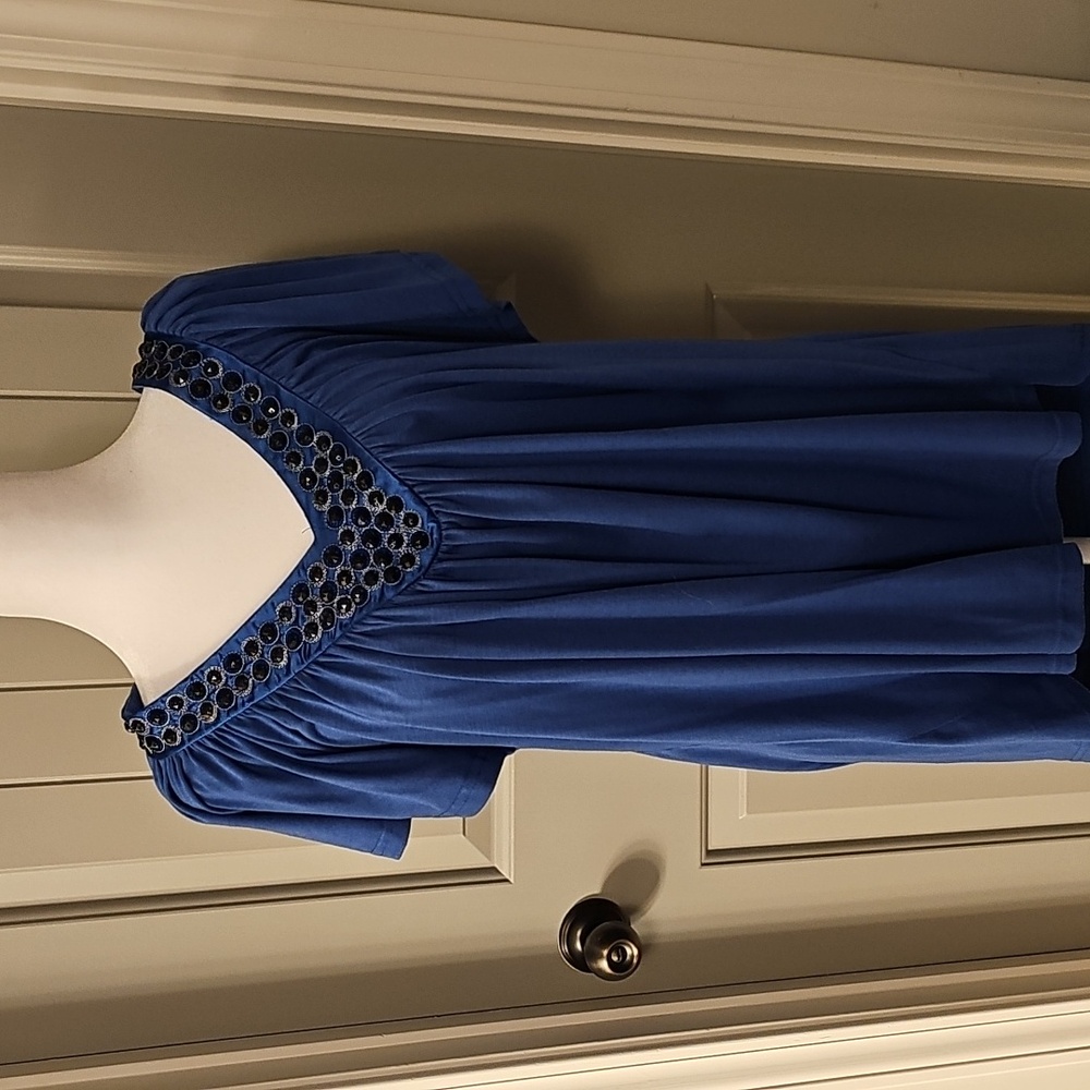 Blue studded blouse